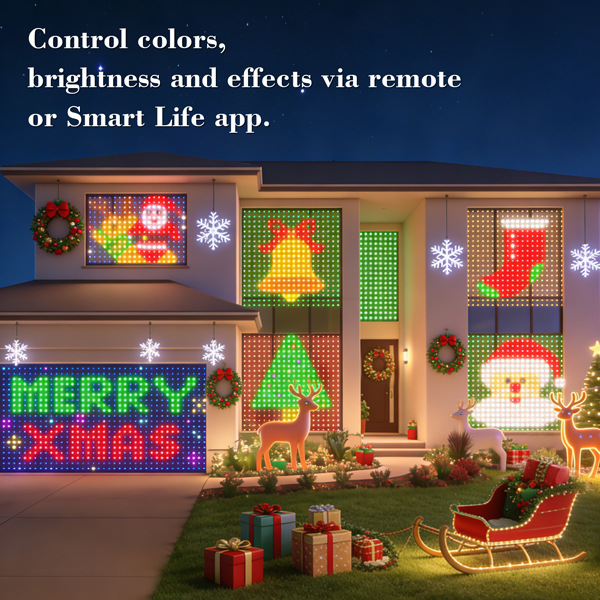 Smart curtain lights app control programmable rgb indoor