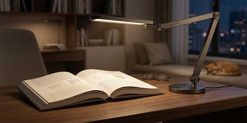 Flicker-free table lamp technology by TAKETI providing eye-care reading light
