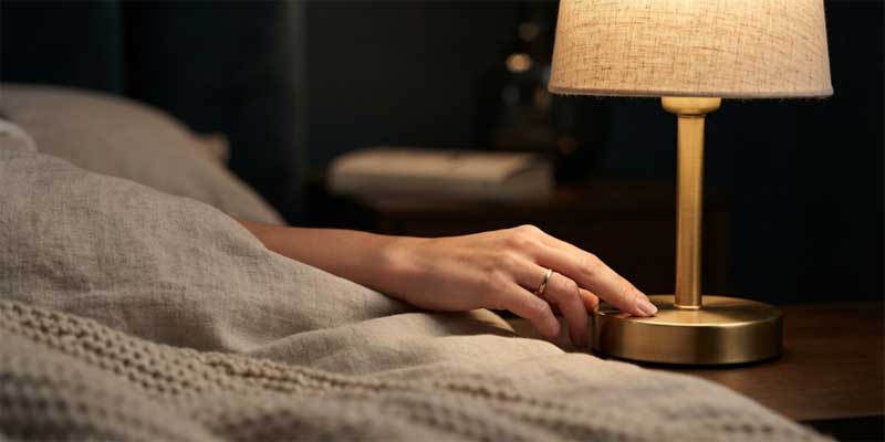 Bedside lamp switch accessibility and ergonomics