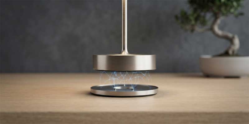 Cordless table lamps magnetic contact charging dock
