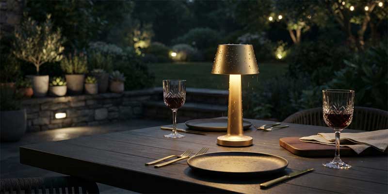 Cordless table lamps IP54 water resistance outdoor use